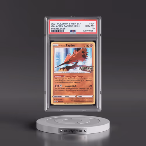 2021 Pokémon Swsh Black Star Promo #124 Galarian Zapdos - Holo Prerelease (PSA 10 GEM MINT)