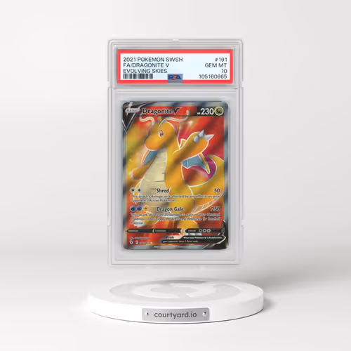 2021 Pokémon Sword & Shield Evolving Skies #191 Dragonite V - Holo Full Art (PSA 10 GEM MINT)