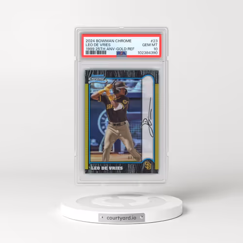 2024 Bowman Chrome 1999 Bowman Chrome 25th Anniversary #23 Leo de Vries - Gold Refractor (PSA 10 GEM MINT)