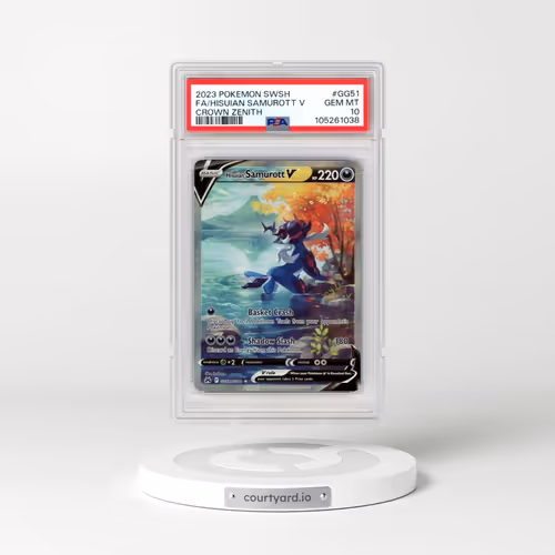2023 Pokémon Sword and Shield Crown Zenith #GG51 Hisuian Samurott V - Holo Full Art (PSA 10 GEM MINT)