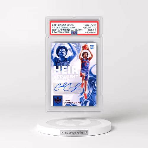 2021 Panini Court Kings Heir Apparent Autographs #HA-CCM Cade Cunningham - Ruby (PSA 10 GEM MINT)