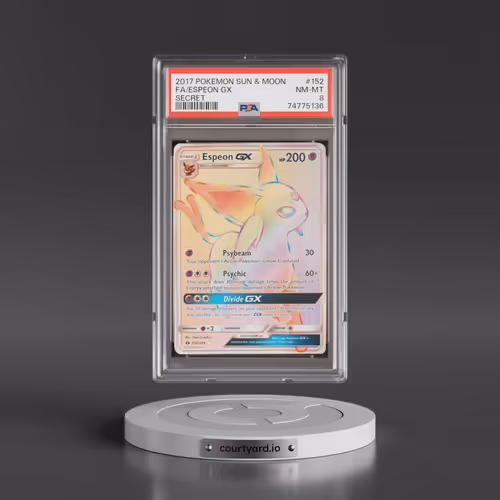 2017 Pokémon Sun & Moon #152 Espeon GX - Holo Full Art Secret (PSA 8 NM-MT)