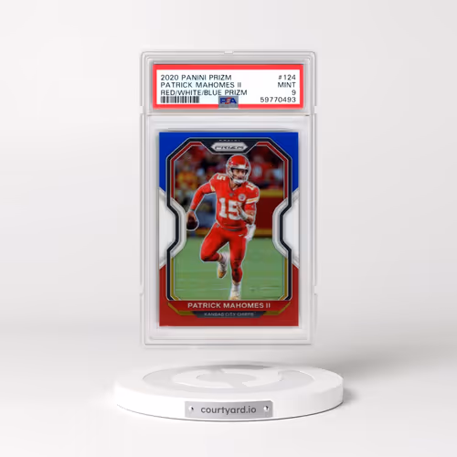 2020 Panini Prizm #124 Patrick Mahomes II - Red/White/Blue Prizm (PSA 9 MINT)