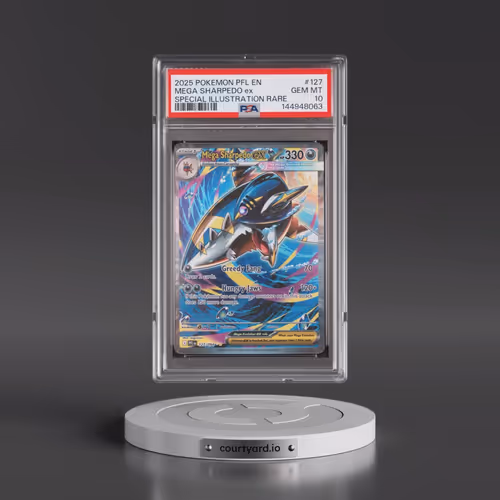2025 Pokémon Pfl EN-Phantasmal Flames #127 Mega Sharpedo EX - Holo Special Illustration Rare (PSA 10