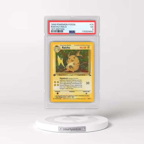1999 Pokémon Fossil #14 Raichu - 1st Edition Holo (PSA 5 EX)