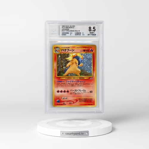 2000 Gold, Silver, to a New World #157 Typhlosion - With Rarity Symbol - Holo No + After 60 Damage (BGS 8.5 NM-MT+)