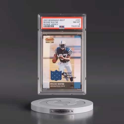 2001 Bowman's Best #107 Reggie Wayne - Rookie Jersey (PSA 8 NM-MT)