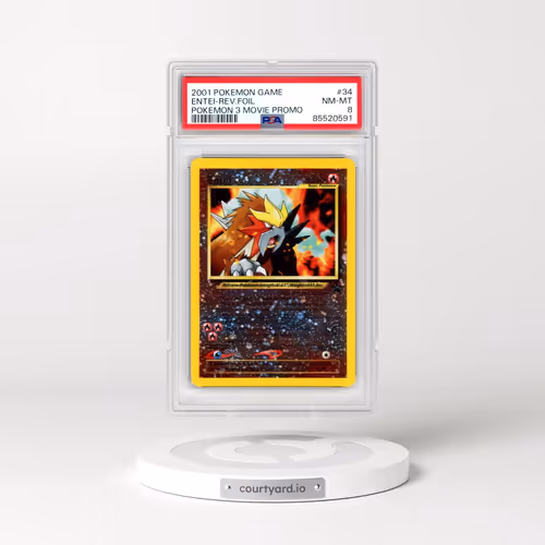 2001 Pokémon Game Movie #34 Entei - Reverse Foil Pokemon 3 Movie Promo (PSA 8 NM-MT)