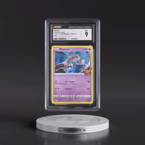 2022 Trick or Trade BOOster #056/172 Mewtwo - Holo (Pumpkin Stamp) (CGC 9 MINT)