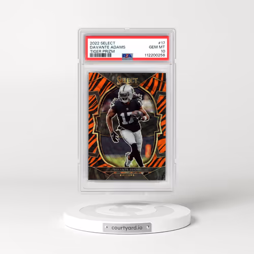 2022 Panini Select #17 Davante Adams - Tiger Prizm (PSA 10 GEM MINT)