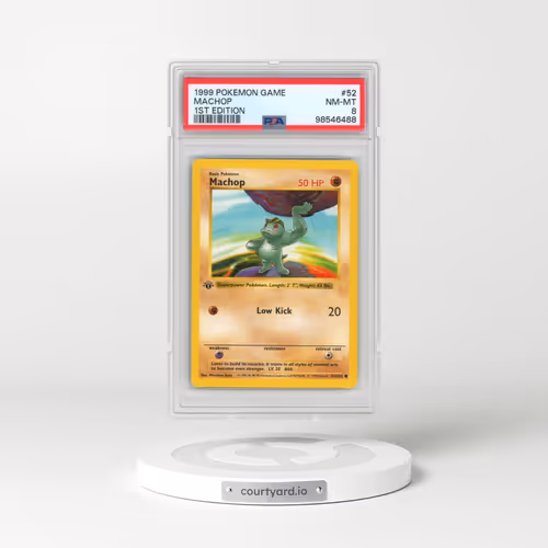 1999 Pokémon Game #52 Machop - 1st Edition (PSA 8 NM-MT)