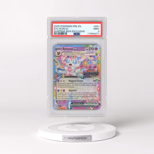 2025 Pokémon Pre EN-Prismatic Evolutions #041 Sylveon EX - Holo Surprise Box Exclusive (PSA 9 MINT)
