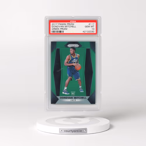 2017 Panini Prizm #117 Donovan Mitchell - Green Prizm (PSA 10 GEM MINT)