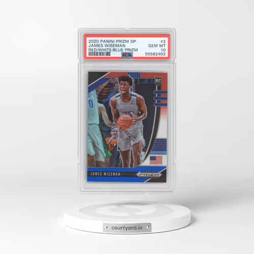 2020 Panini Prizm Draft Picks #2 James Wiseman - Red/White/Blue Prizm (PSA 10 GEM MINT)