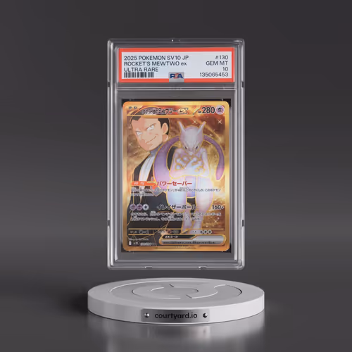 2025 Pokémon SV10-Glory of Team Rocket #130 Team Rocket's Mewtwo EX - Holo Ultra Rare (PSA 10 GEM MI