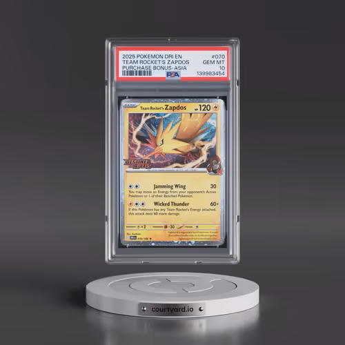 2025 Pokémon Dri EN-Destined Rivals #070 Team Rocket's Zapdos - Purchase Bonus-Asia (PSA 10 GEM MINT
