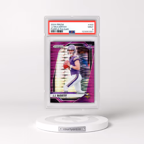 2024 Panini Prizm #400 JJ McCarthy - Purple Pulsar (PSA 9 MINT)