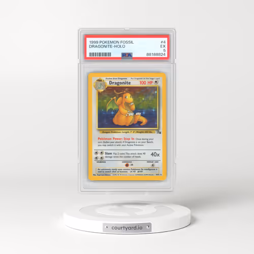 1999 Pokémon Fossil #4 Dragonite - Holo (PSA 5 EX)