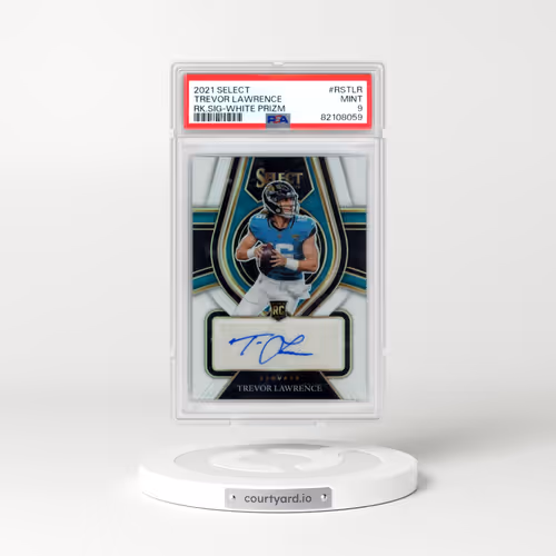 2021 Panini Select Rookie Signatures #RSTLR Trevor Lawrence - White Prizm (PSA 9 MINT)