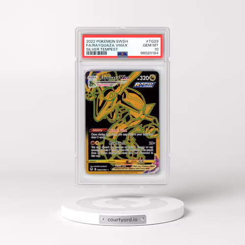 2022 Pokémon Sword & Shield Silver Tempest #TG29 Rayquaza Vmax - Full Art (PSA 10 GEM MINT)