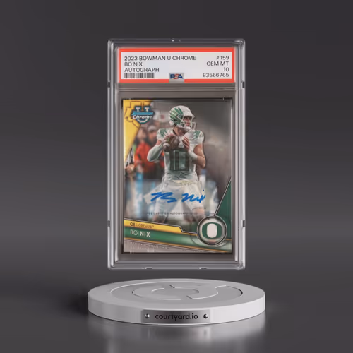 2023 Bowman University Chrome #159 Bo Nix - Autograph (PSA 10 GEM MINT)