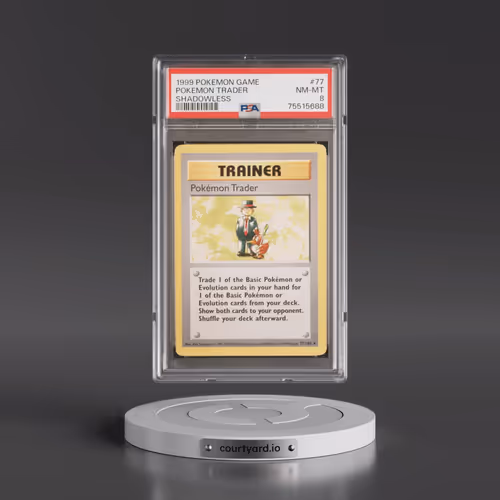 1999 Pokémon Game #77 Pokemon Trader - Shadowless (PSA 8 NM-MT)