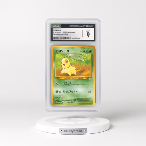 1999 Neo Premium File #152 Chikorita - No Rarity (CGC 9 MINT)
