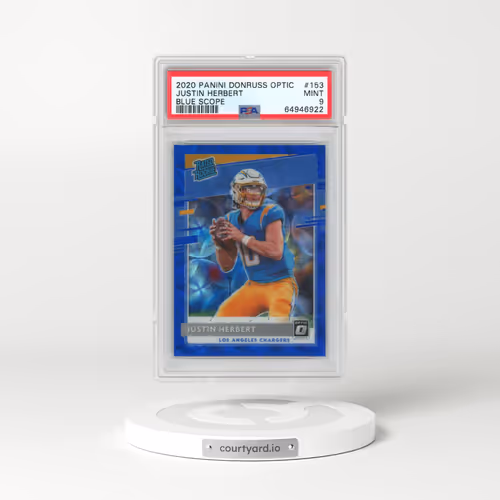 2020 Panini Donruss Optic #153 Justin Herbert - Blue Scope (PSA 9 MINT)