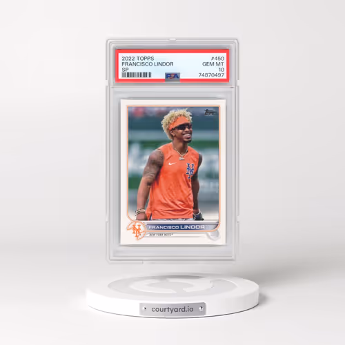 2022 Topps #450 Francisco Lindor - Series 2-SP (PSA 10 GEM MINT)