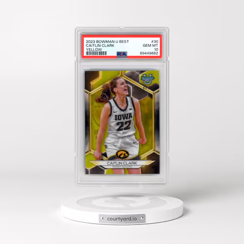 2023 Bowman University Best #30 Caitlin Clark - Yellow Refractor (PSA 10 GEM MINT)