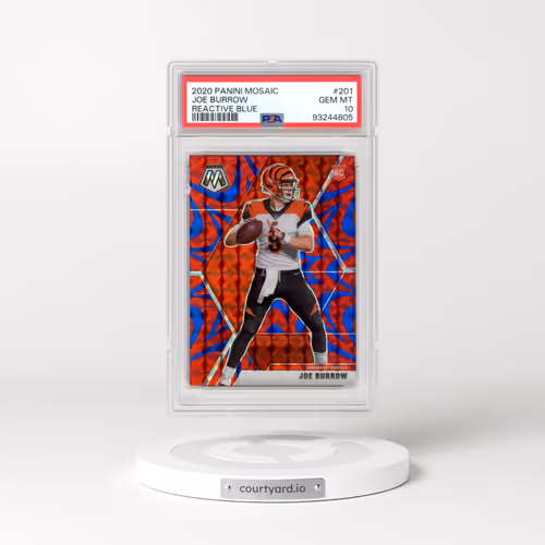 2020 Panini Mosaic #201 Joe Burrow - Reactive Blue (PSA 10 GEM MINT)