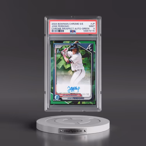 2024 Bowman Chrome Sapphire Edition Prospects Autographs #JP Jose Perdomo - Green (PSA 9 MINT)