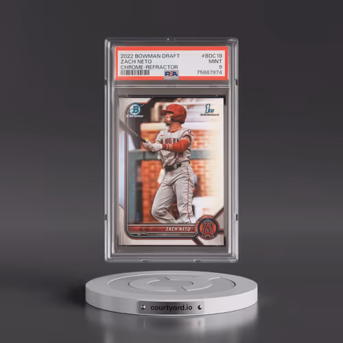 2022 Bowman Draft #BDC18 Zach Neto - Chrome-Refractor (PSA 9 MINT)