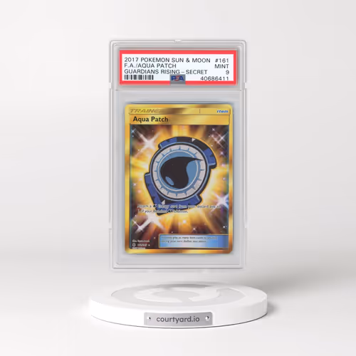 2017 Pokémon Sun & Moon Guardians Rising #161 Aqua Patch - Full Art Secret (PSA 9 MINT)