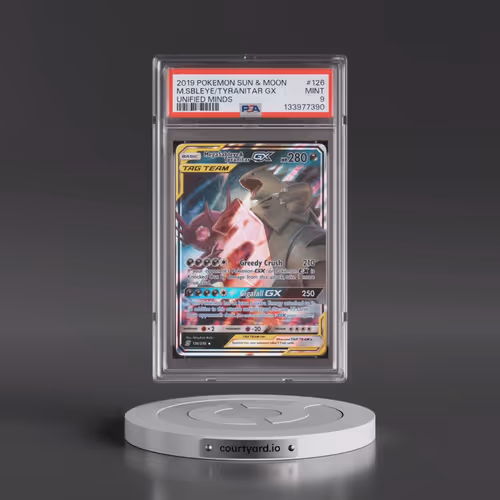 2019 Pokémon Sun & Moon Unified Minds #126 Mega Sableye & Tyranitar GX - Holo (PSA 9 MINT)