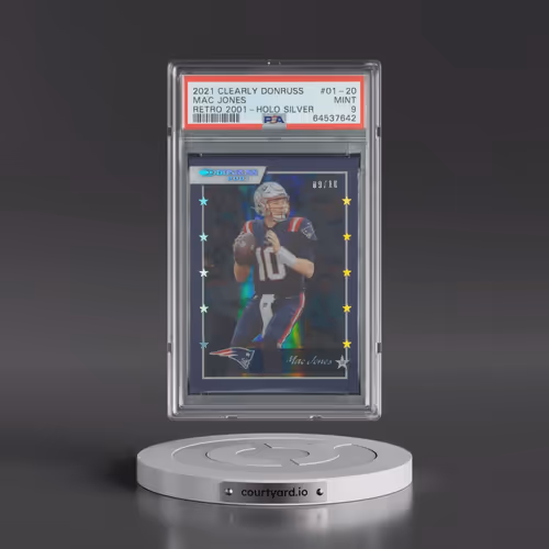 2021 Panini Clearly Donruss Retro 2001 #01-20 Mac Jones - Holo Silver (PSA 9 MINT)