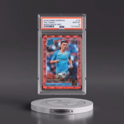 2018 Panini Donruss #179 Phil Foden - Press Proof-Red (PSA 10 GEM MINT)