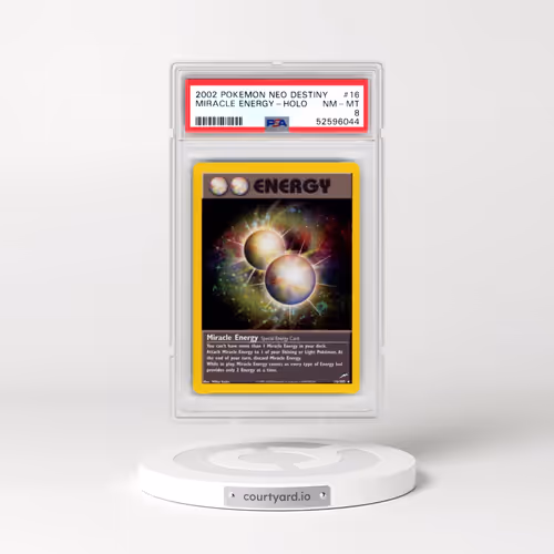 2002 Pokémon Neo Destiny #16 Miracle Energy - Holo (PSA 8 NM-MT)