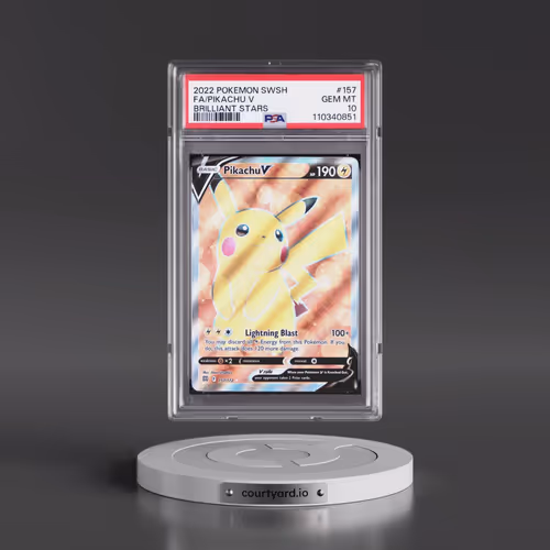 2022 Pokémon Sword & Shield Brilliant Stars #157 Pikachu V - Holo Full Art (PSA 10 GEM MINT)