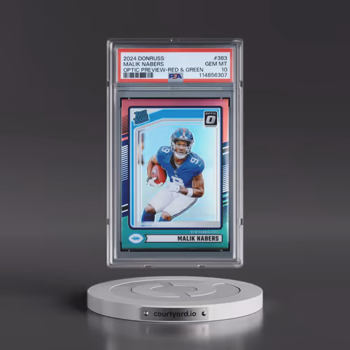 2024 Panini Donruss #383 Malik Nabers - Optic Preview-Red & Green (PSA 10 GEM MINT)