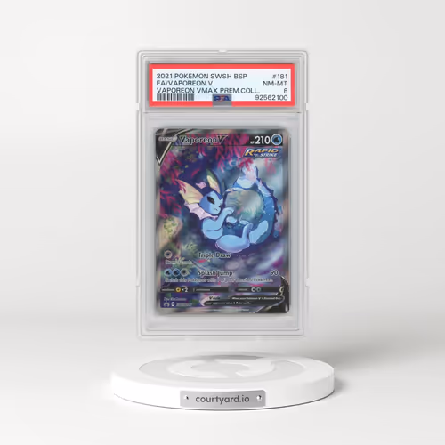 2021 Pokémon Swsh Black Star Promo #181 Vaporeon V - Holo Full Art Vaporeon Vmax Premium Collection (PSA 8 NM-MT)