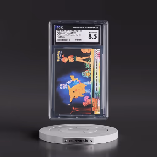 1999 Pokémon the First Movie #25 The Battle Of The Champions - First Print (Blue Topps Logo) (CGC 8.