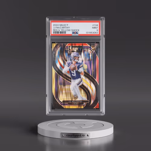 2024 Panini Select #134 JJ McCarthy - Red & Yellow Shock (PSA 9 MINT)