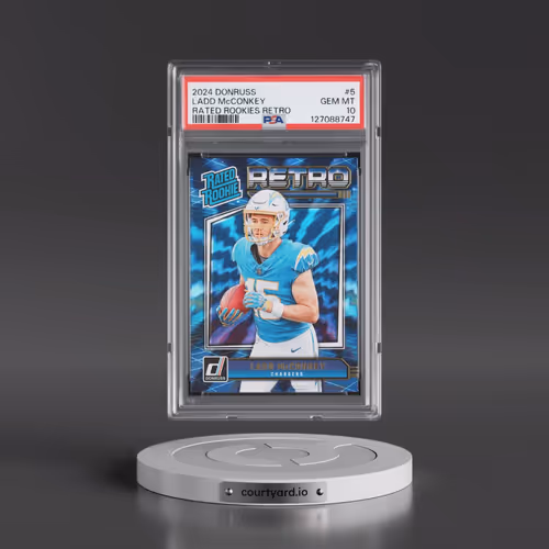 2024 Panini Donruss Rated Rookies Retro #5 Ladd McConkey (PSA 10 GEM MINT)