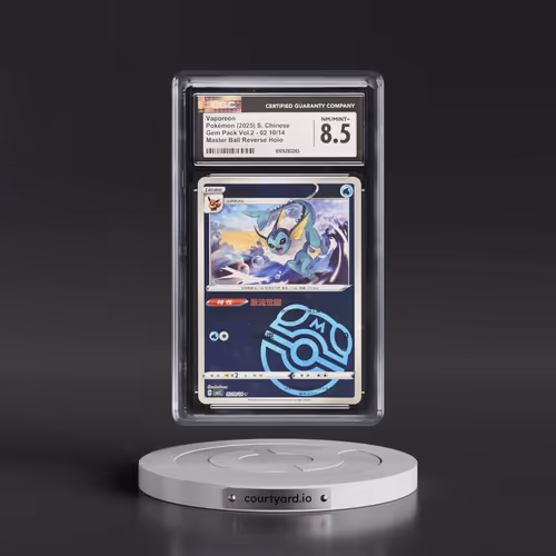 2025 Gem Pack Volume 2 - CBB2C - Simplified #02 10/14 Vaporeon - Reverse Holo Master Ball (CGC 8.5 N