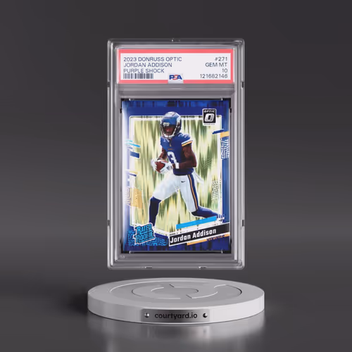 2023 Panini Donruss Optic #271 Jordan Addison - Purple Shock (PSA 10 GEM MINT)