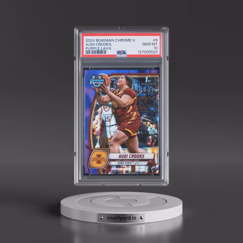 2024 Bowman Chrome University #9 Audi Crooks - Purple Lava (PSA 10 GEM MINT)