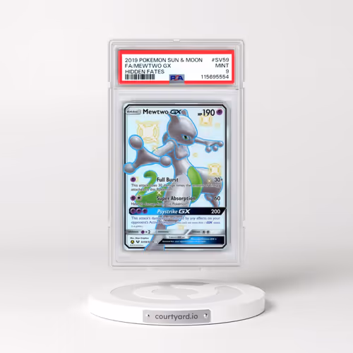 2019 Pokémon Sun & Moon Hidden Fates #SV59 Mewtwo GX - Holo Full Art (PSA 9 MINT)