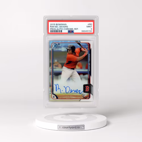 2015 Bowman Prospect Autograph #RD Rafael Devers - Chrome-Refractor (PSA 9 MINT)