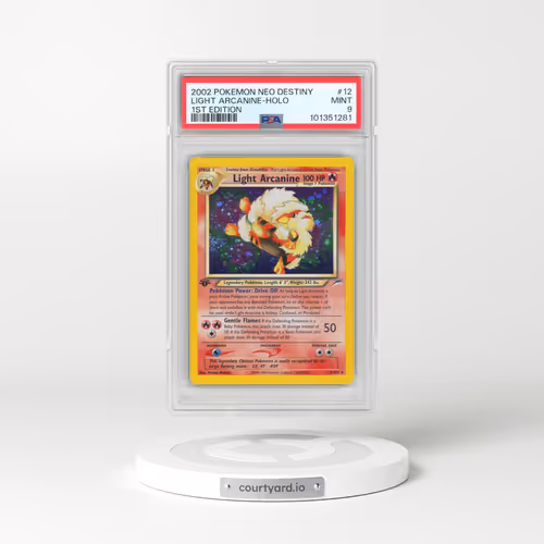 2002 Pokémon Neo Destiny #12 Light Arcanine - 1st Edition Holo (PSA 9 MINT)